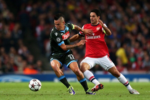 hamsik contro i gunners