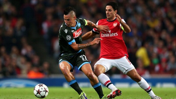 hamsik contro i gunners