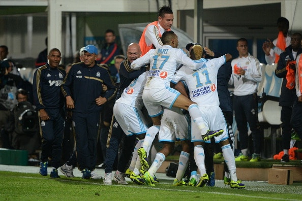 Ol Marsiglia esulta per un gol