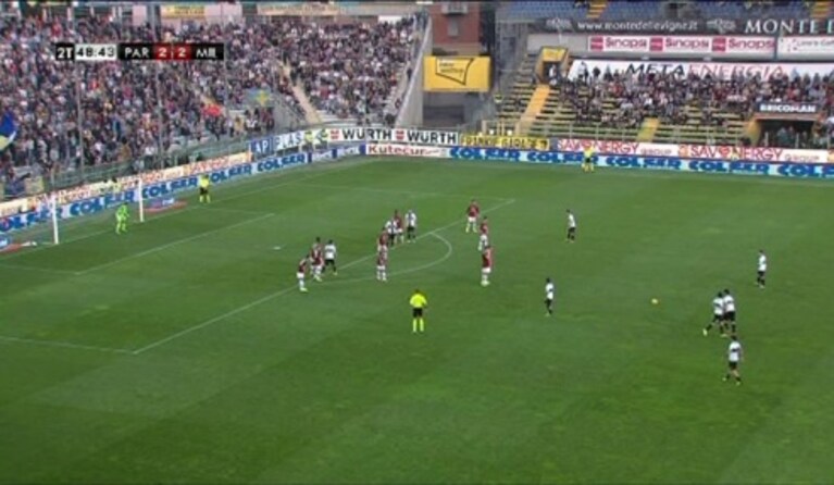 parma milan punizione