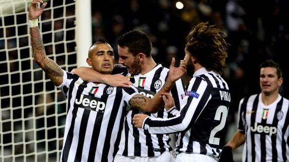 vidal festa juve con il copenaghen