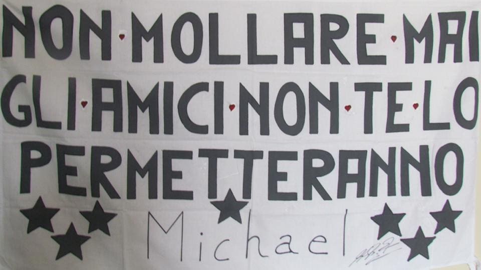 striscione per schumacher