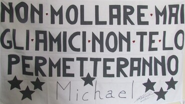 striscione per schumacher