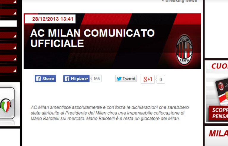 comunicato milan