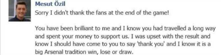 ozil scuse