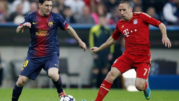 messi e ribery in campo