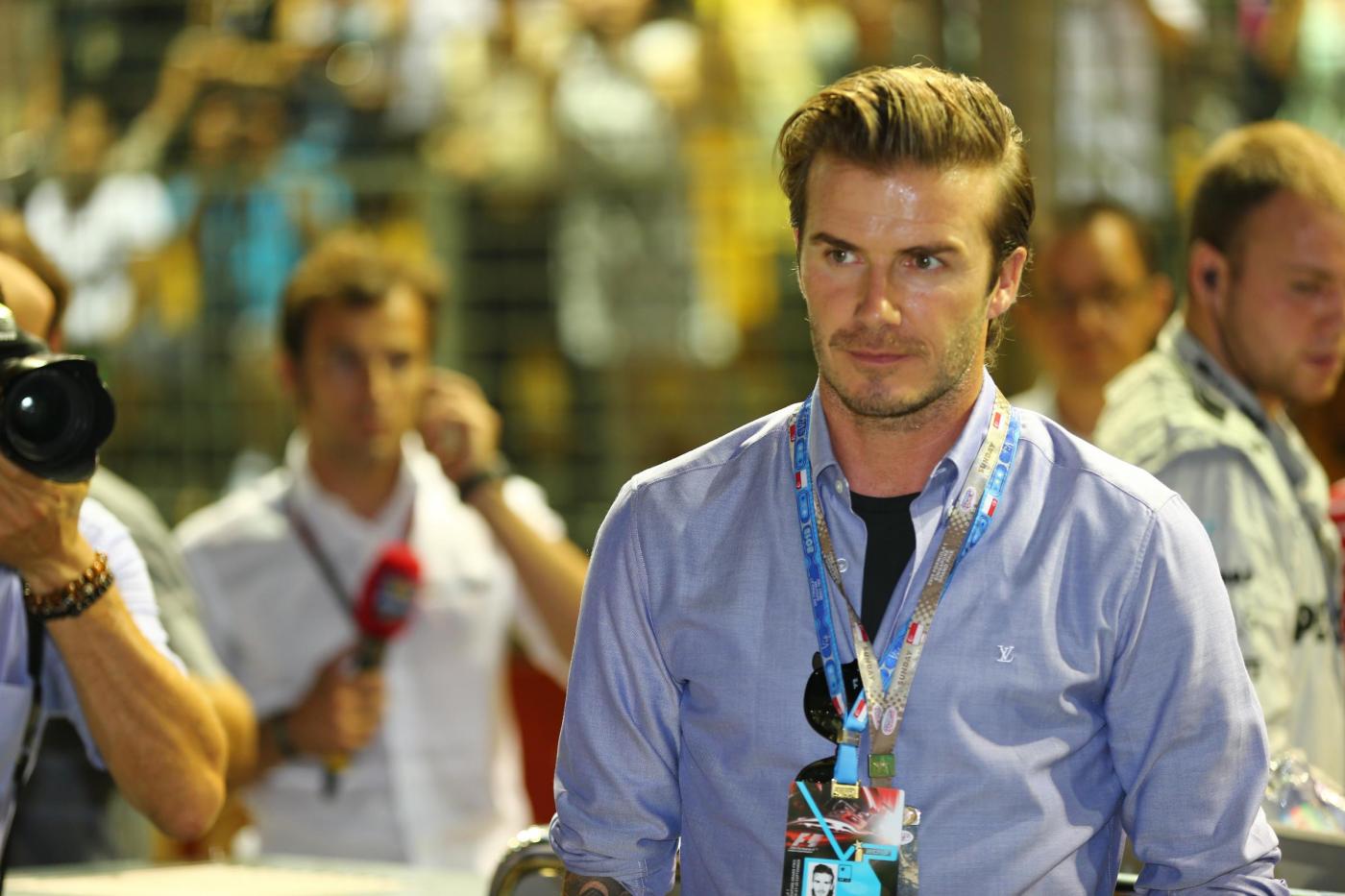 Beckham con Callejon in maglia azzurra