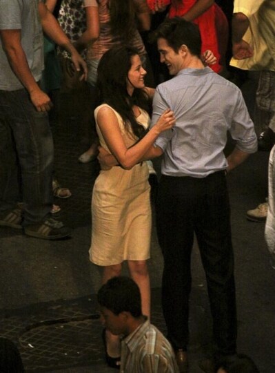Robert Pattinson e Kristen Stewart sul set