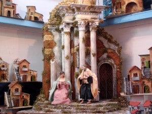natività presepe napoletano con colonnato classico