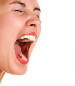 Portret of screaming woman