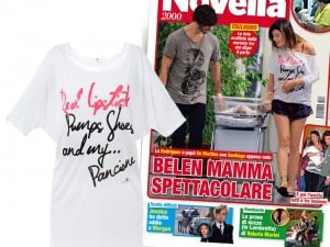 Belen Rodriguez con look da neo mamma