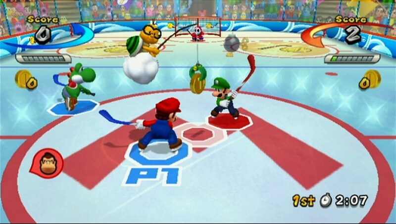 Mario Sports Mix: una partita di hockey