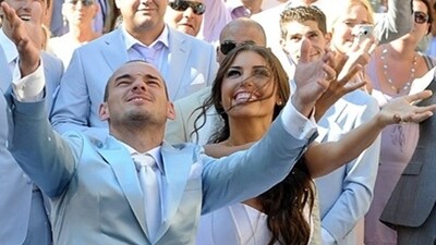 yolanthe e sneijder con colombi