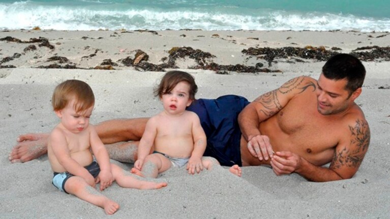 Ricky Martin con i figli