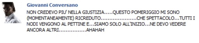 Post di Giovanni su Fb