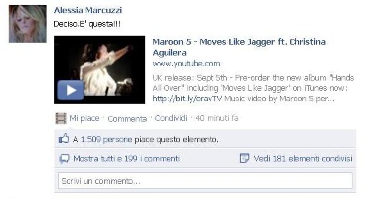 Il post di Alessia Marcuzzi