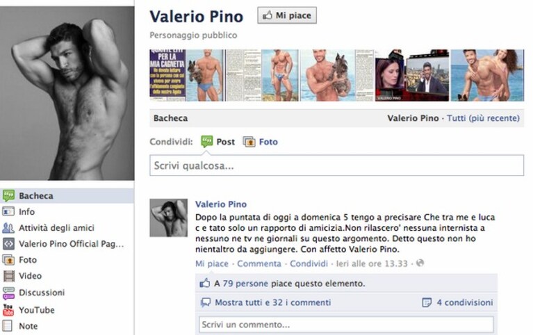 valerio pino su facebook smentisce