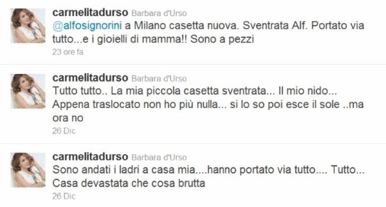 barbara d'urso su twitter