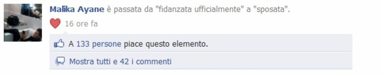 stato sentimentale di malika sposata