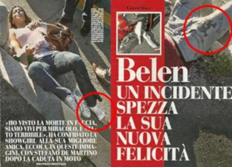 L'incidente di Belen e Stefano De Martino sui giornali