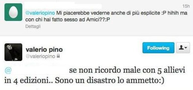 l ammissione di valerio pino