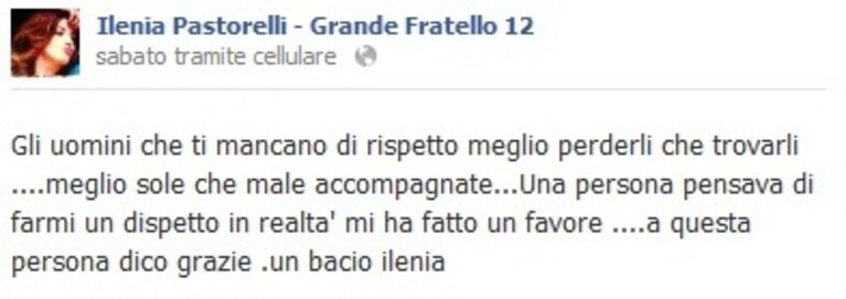 lo sfogo di ilenia