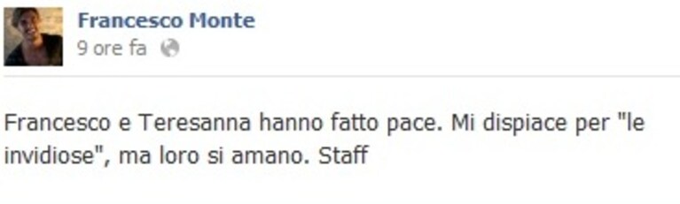 il post sulla riappacificazione