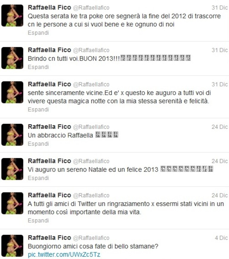 gli ultimi tweet