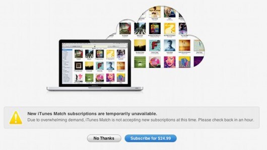 iTunes Match: boom di iscrizioni nei primi minuti di disponibilità e blocco temporaneo per le nuove registrazioni!