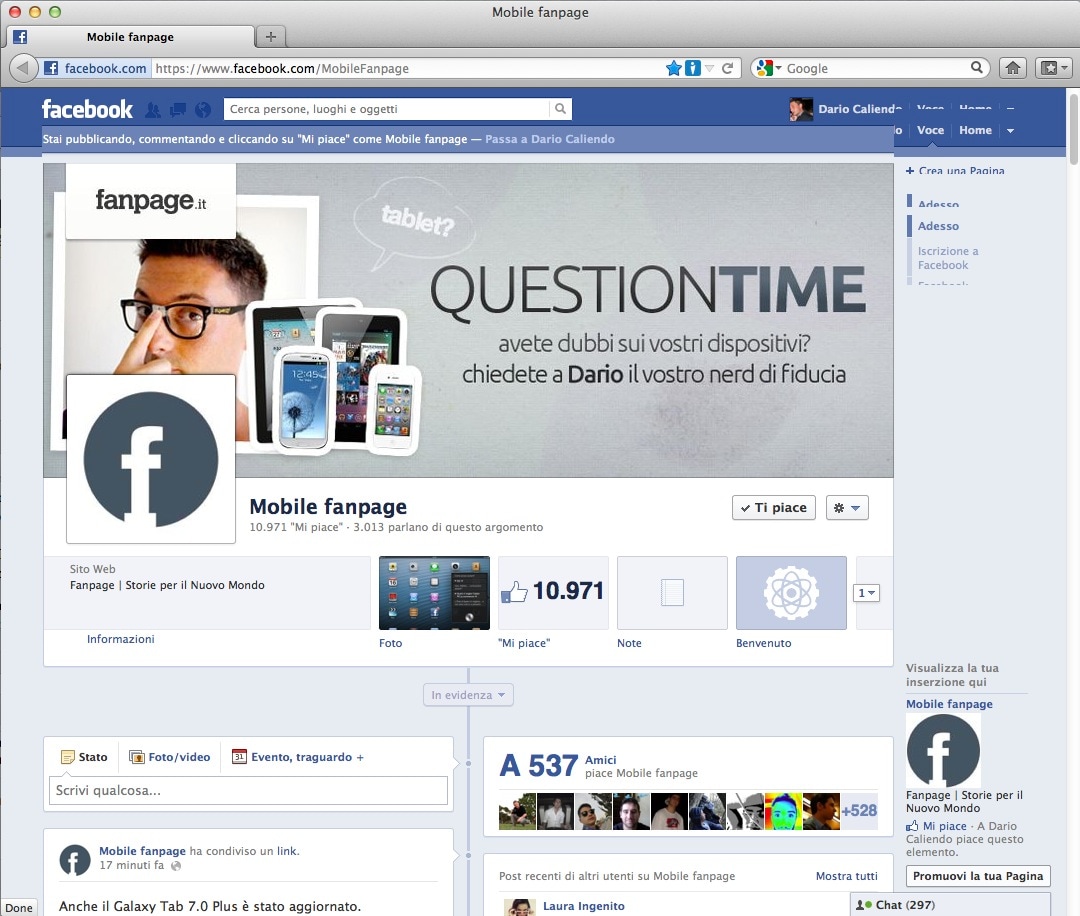 mobile fanpage facebook