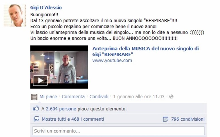 il post di d'alessio su facebook