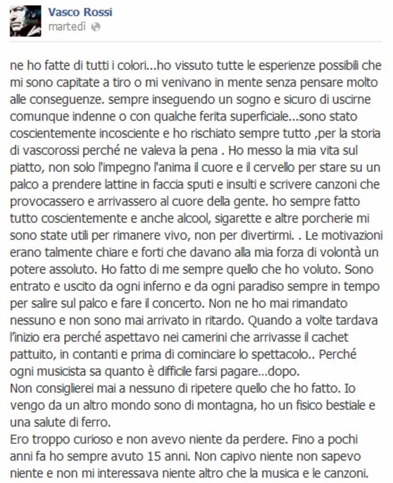 vasco rossi su fb 1