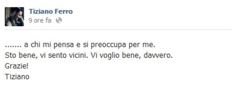 il messaggio di tiziano ferro