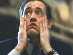 Le azioni vanno giù: ecco un trader disperato