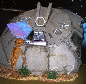 Ricostruzione dell’incidente di Roswell nel museo ufologico della cittadina del New Mexico.