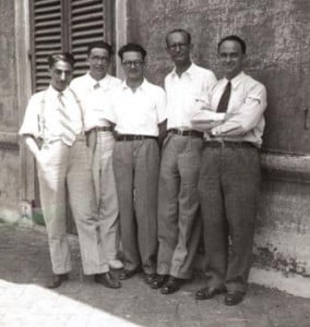 I "ragazzi di via Panisperna" prima dell’arrivo di Pontecorvo. All’estrema destra, Enrico Fermi.