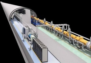 Al centro del tunnel si scontreranno due fasci di particelle, uno di elettroni e uno di positroni, fino a 500 GeV di energia.