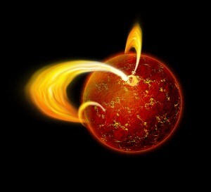 Rappresentazione artistica di una magnetar, possibile sorgente dei lampi radio.