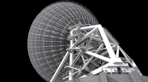 Un rendering dell’antenna di SRT (fonte: INAF).