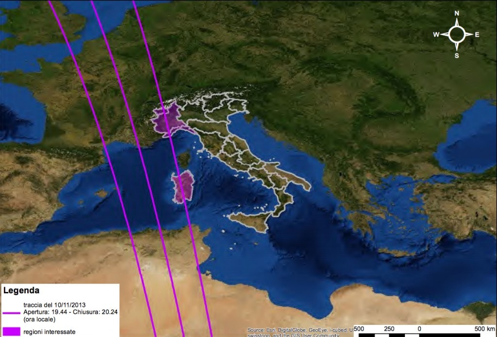 Un’altra proiezione coinvolgerebbe solo Sardegna, Piemonte e Val d’Aosta
