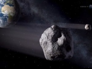 Illustrazione Nasa di un asteroide.