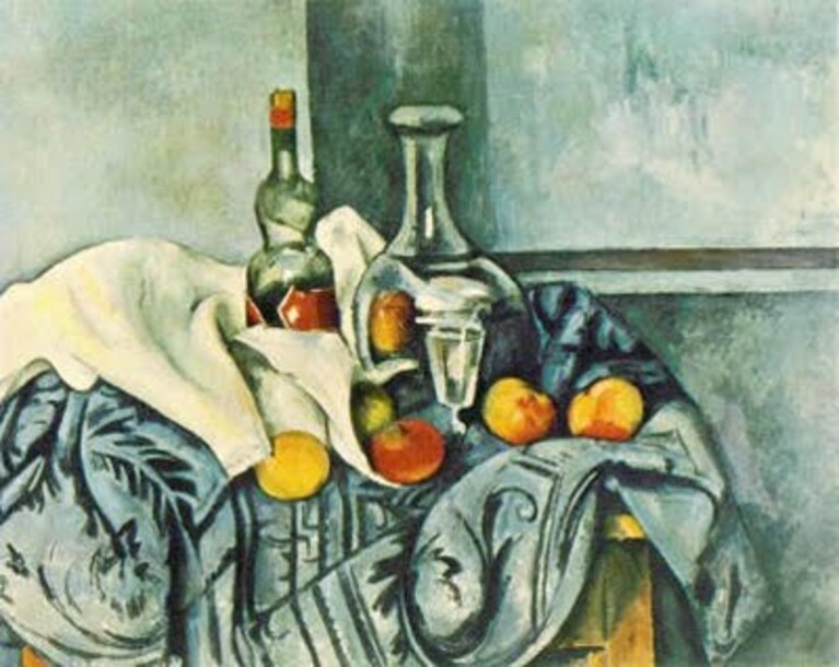 P. Cézanne - Natura morta con bottiglia di liquore alla menta
