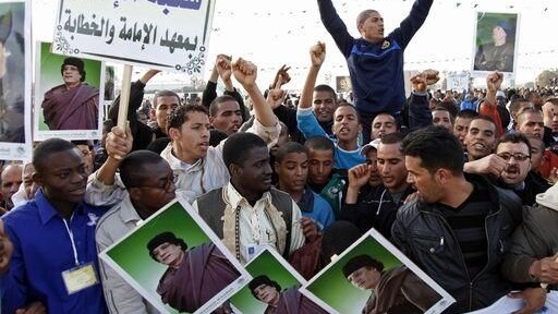 Manifestazione contro Gheddafi