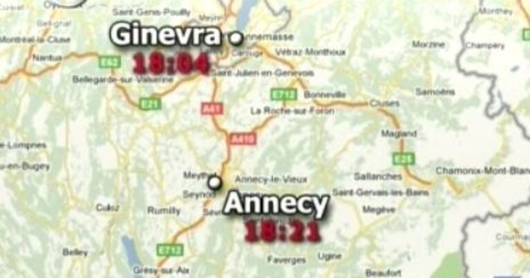 la distanza temporale da ginevra a annecy