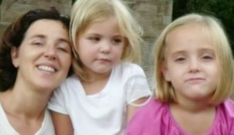 irina lucidi con le gemelline alessia e livia