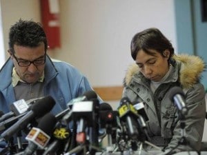 mauro e fulvia gambirasio i genitori di Yara fotografati durante l'appello del 28 dicembre 2010