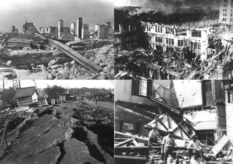 alcune immagini che documentano il terremoto in Giappone del 1923