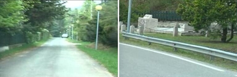 il sentiero attraversato da melania rea e il monumento dei caduti presso il quale si interrompono le sue tracce