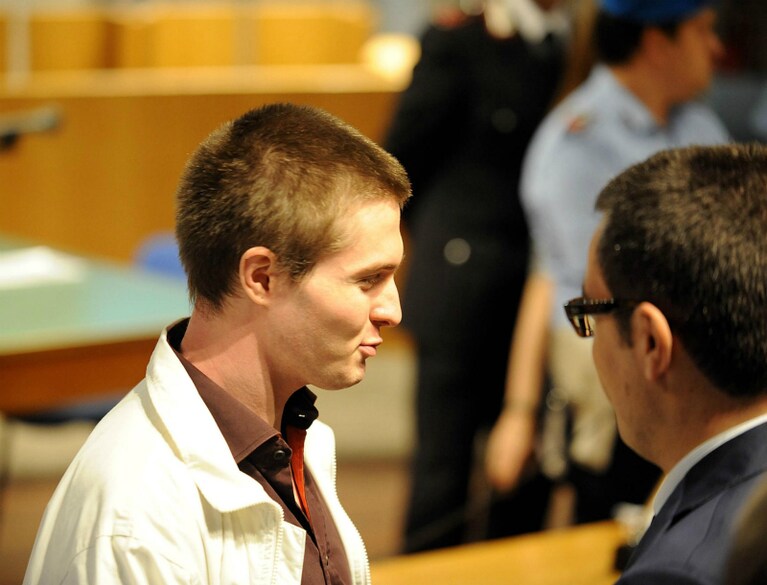 Raffaele Sollecito arriva in aula
