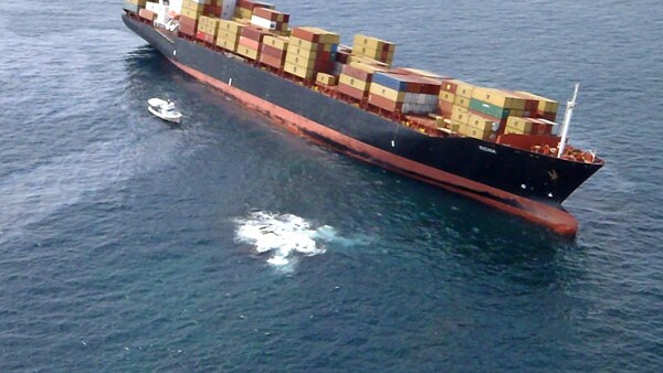 La nave arenata al largo della nuova zelanda